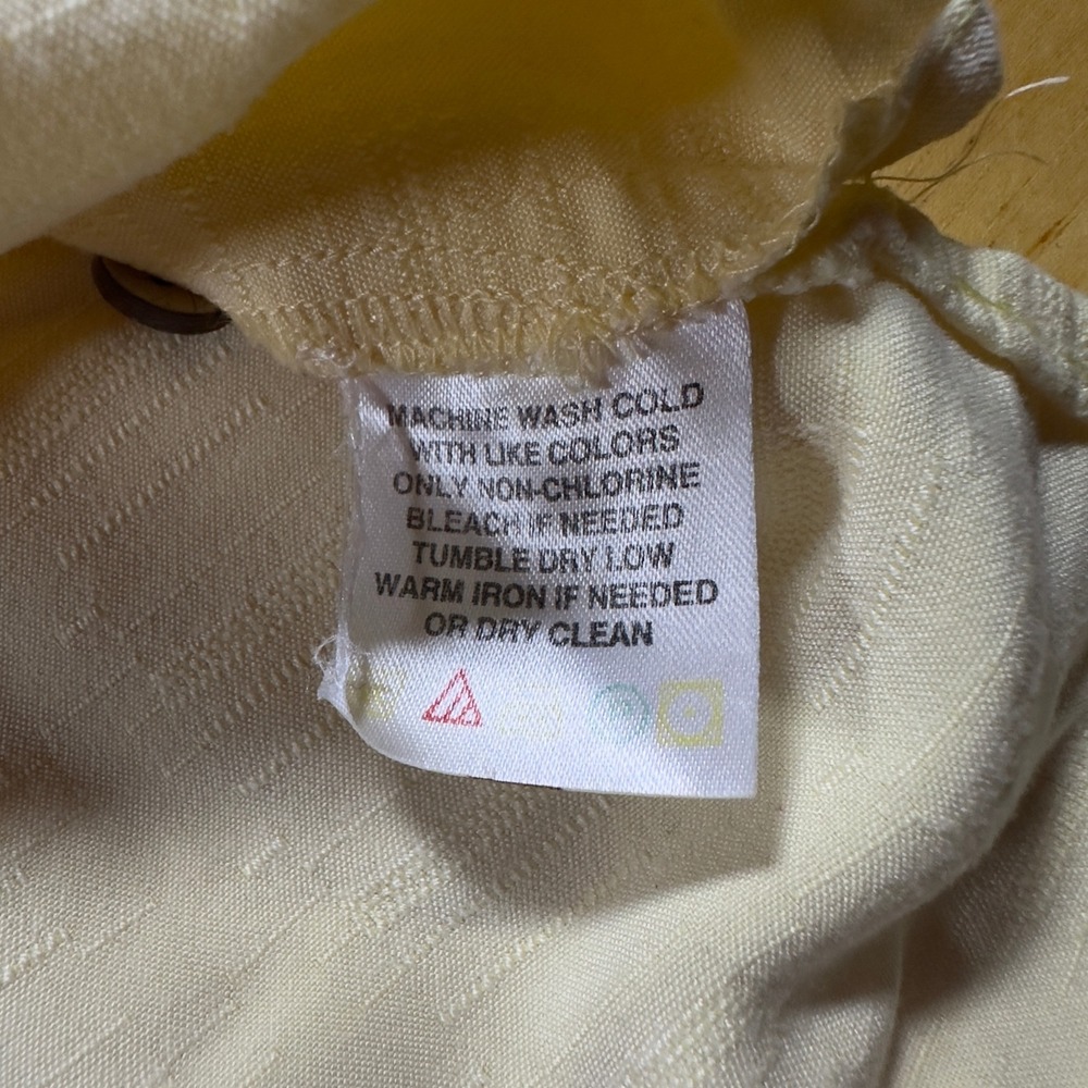 Tehana Nancy Haley Button Up Shirt Summer Short Sleeve Top Relaxed Fit Yellow L - Picture 4 of 6